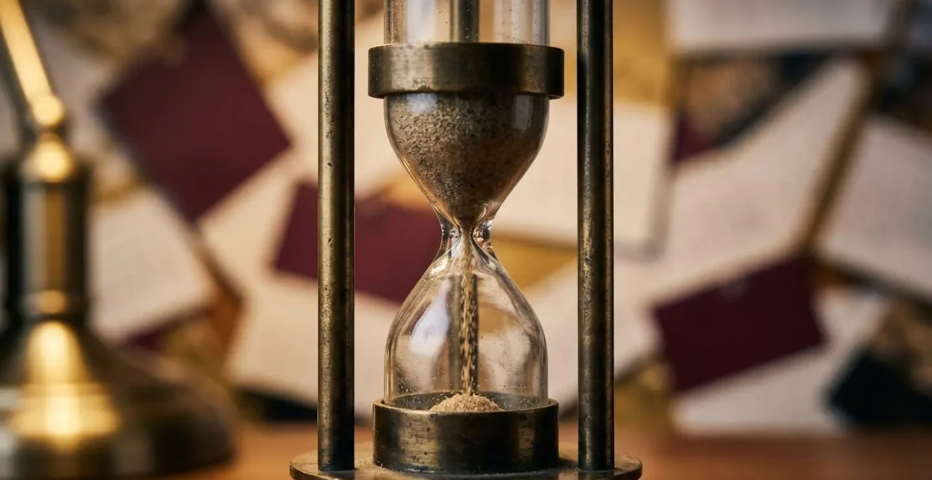 Visual timeline showing critical 30-day deposit protection deadline with calendar and hourglass metaphor