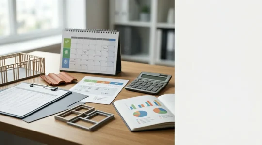 Strategic property maintenance financial planning concept with investment tools and annual budgeting framework