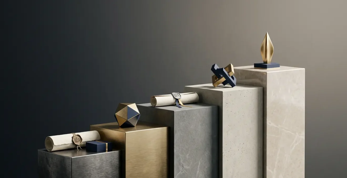 Professional financial planning scene showing a structured investment approach with gilt bonds arranged in ascending maturity timeline