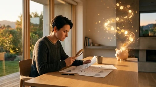 Professional discovering hidden financial opportunities through analysis