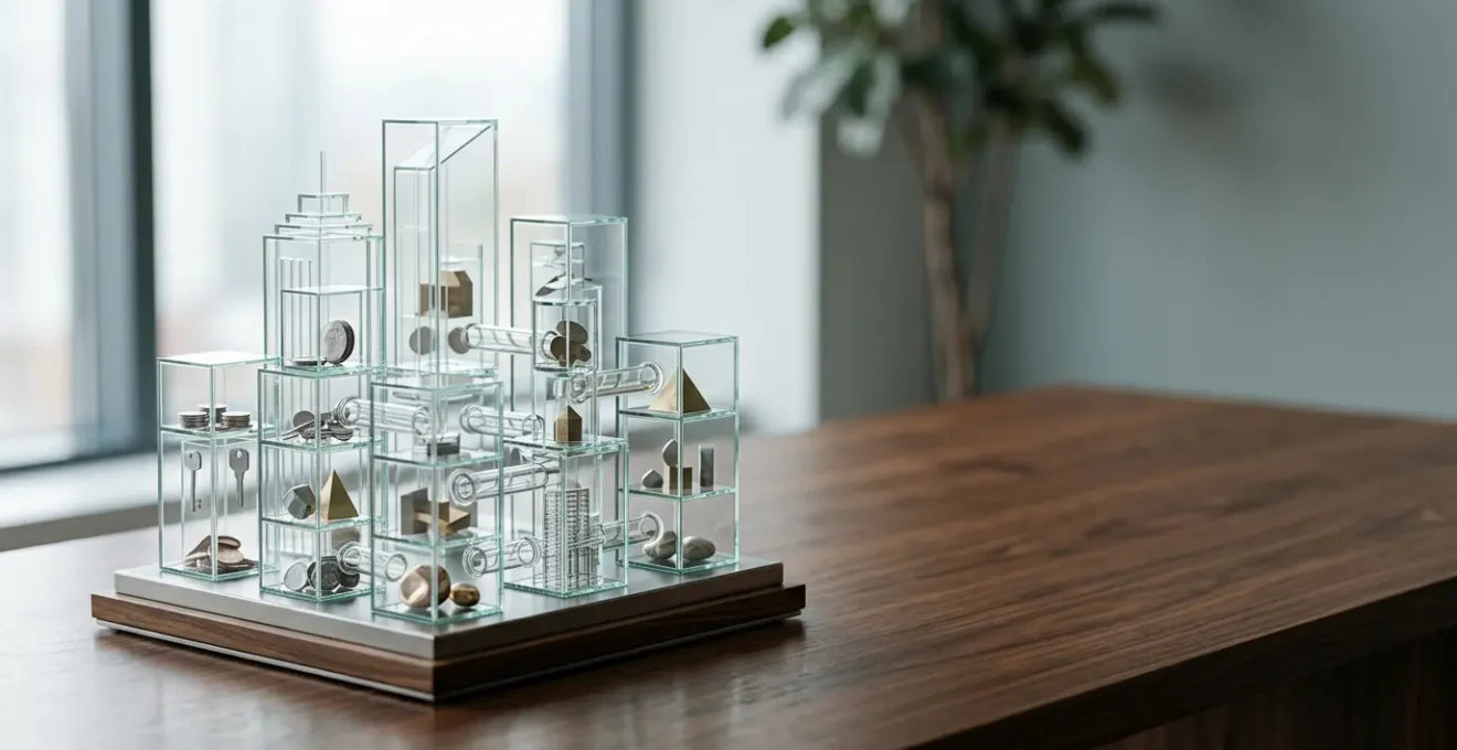 Professional financial planning scene illustrating property investment through corporate structures