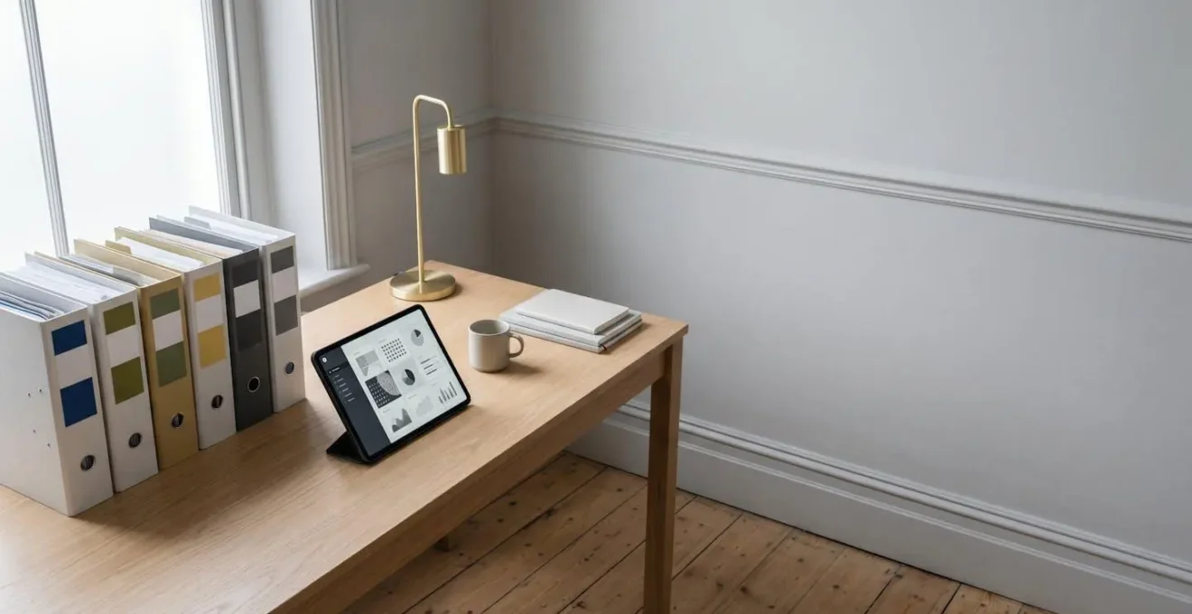Professional workspace showing organized tenant communication records and repair request documentation
