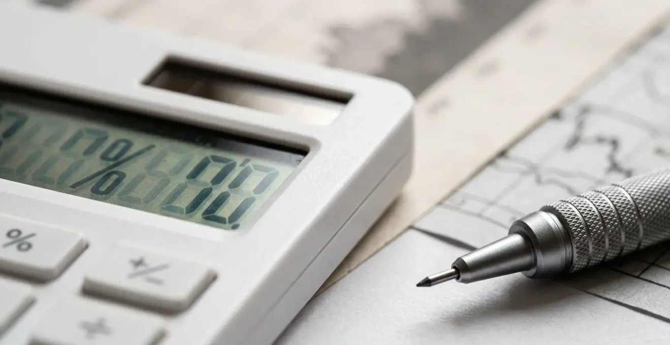 Close-up of financial calculation showing rental income versus mortgage interest stress test