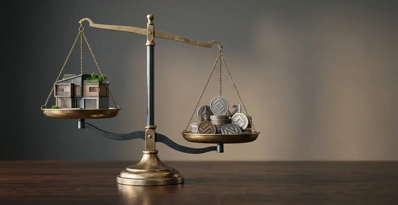 Strategic property investment leverage visualization showing controlled risk and amplified returns