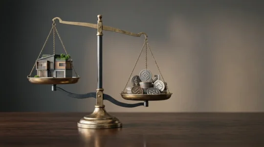 Strategic property investment leverage visualization showing controlled risk and amplified returns