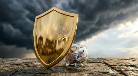 Investment strategy visualization showing protection of savings against inflation with diverse asset allocation