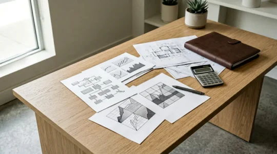 Financial documents and calculator on desk showing rental property cash flow analysis