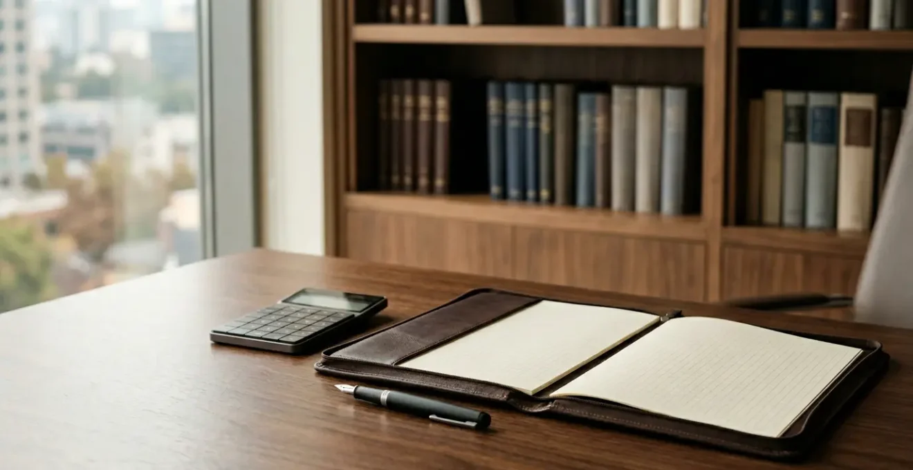 Professional investor reviewing tax-efficient investment strategy with clean workspace and natural lighting