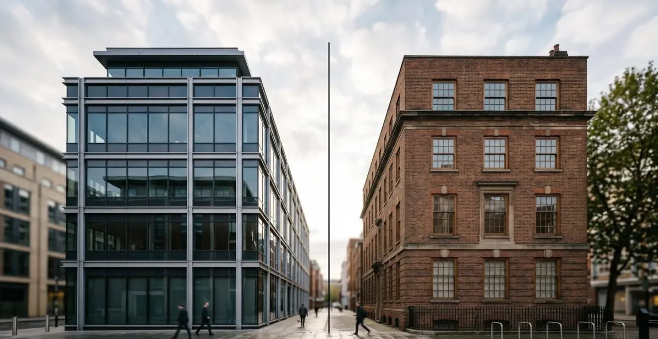 Minimalist architectural comparison representing different institutional structures and member-focused values