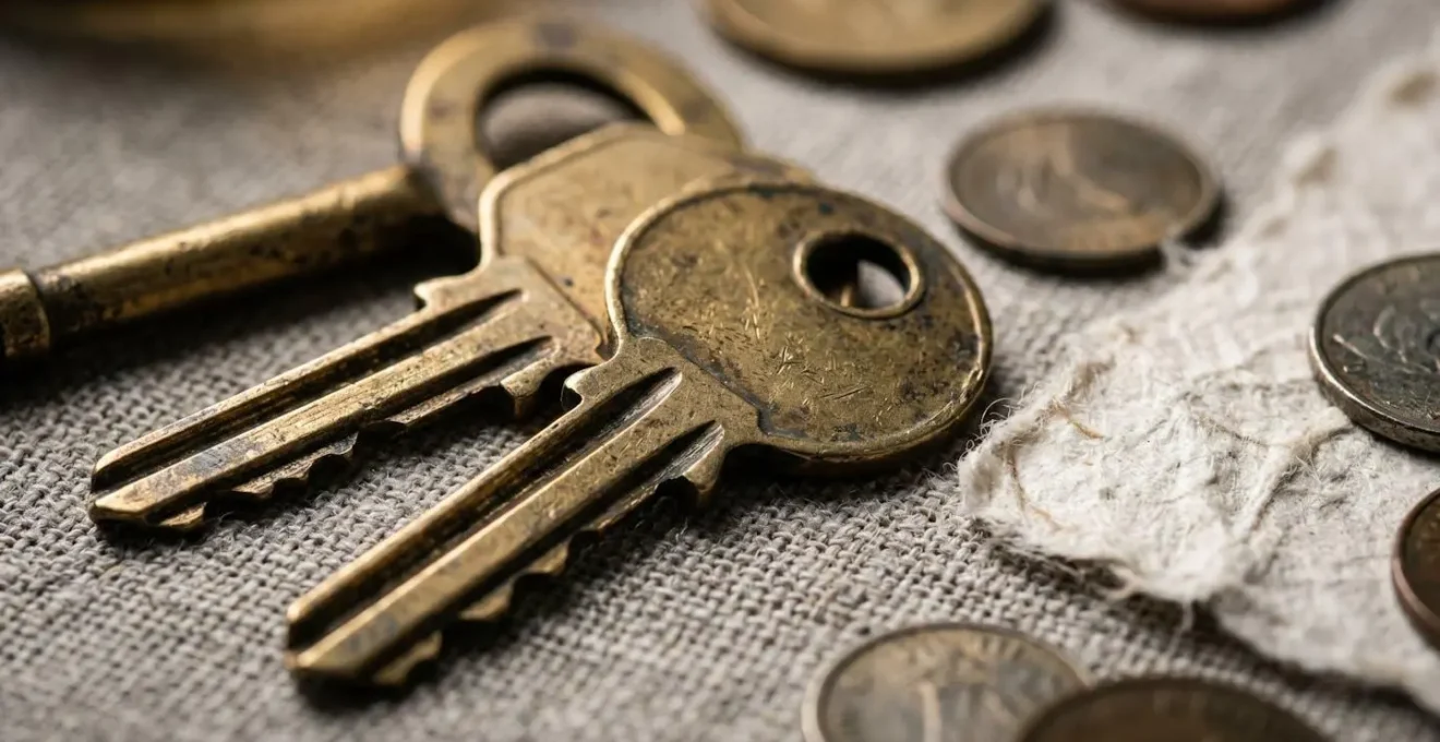 Financial planning documents and property keys representing UK buy-to-let mortgage deposit strategy