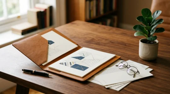 Strategic tax planning concept with clean financial documentation and professional guidance materials